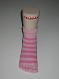 Cotton Socks Feelmax Basic Toe Socks Pink/Light Pink Stripe Children's Shoe Size 8.5 - 12