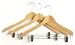 NEW 9 X QUALITY WOODEN WOOD HANGERS WITH TROUSER CLIPS