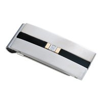 Mens Diamond, 18K Yellow Gold and Titanium Money Clip in Stainless Steel by Fred Meyer Jewelers