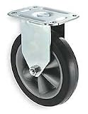 Industrial Grade 1UHW1 Rigid Caster, 3 In, 125 Lb, Rubber