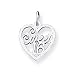 14k White Gold Sweet 16 Heart Charm