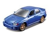 Subaru Impreza WRX STI in Blue Pull Back Friction Metal Die-Cast Model 1:40 Scale 11cm - Maisto