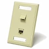 Cables To Go - 27417 - Dual CAT5E 3 Configured Wallplate Ivory