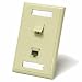 Cables To Go - 27417 - Dual CAT5E 3 Configured Wallplate Ivory