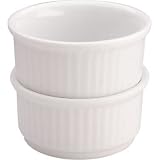 from Sussex Supplies Porcelain Whiteware Crockery Set - Stacking Ramekin / Dip Dish Pot - 8.5cm 3 1/4 (Box 12) - great for hot desserts or dips at the table!