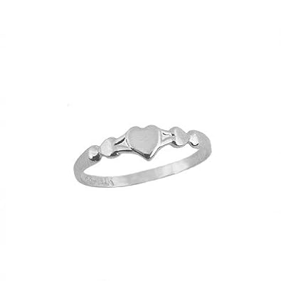 Cheap Girls Jewelry Little Children Jewelry - 14K White Gold Heart Baby Ring (Size 1) For Sale Cheap Girls Jewelry Little Children Jewelry - 14K White Gold Heart Baby Ring (Size 1) For Sale