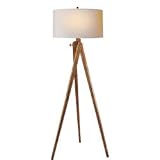 Studio: Sandy Chapman Tripod Floor Lamp in French Wax with Natural Paper Shade by Visual Comfort SL1700FW-NP