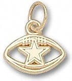 Dallas Cowboys Solid 10K Gold Star Pierced Football 1/4'' Pendant