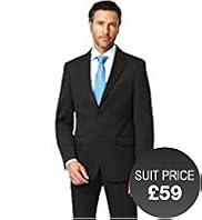 Slim Fit Notch Lapel 2 Button Twill Jacket