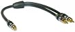 Premium Grade 24K Gold RCA Y-Cable, 1 Female / 2 Male, 1 ft