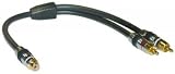 Premium Grade 24K Gold RCA Y-Cable, 1 Female / 2 Male, 1 ft