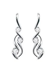 1/5 ct. tw. Diamond Sirena 3-Stone Earrings in 14K White Gold