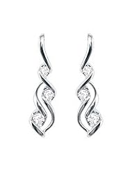 1/5 ct. tw. Diamond Sirena 3-Stone Earrings in 14K White Gold