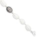 Sterling Silver White Jade Antiqued Bracelet - 8 Inch - Lobster Claw - JewelryWeb