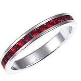 Sterling Silver Channel Set Ring in Ruby