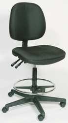 Dakota Designs 1FAV4 Drafting Stool, 24 1/2-35 In H, Black