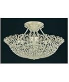 Schonbek 9845-23 Tiara 18 Light Semi Flush Mount in Etruscan Gold with Clear Swarovski Spectra crystal