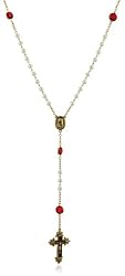 The Vatican Library Collection Simulated Pearl Gold-Tone Rosary
