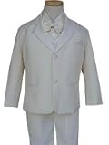 Children's Tuxedo Ivory 2 Button Notch Lapel (Sizes 0-16)-Includes Tuxedo, Shirt, Vest and Bowtie!