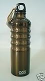 Oggi Eco Friendly Gun Metal 26 oz Aluminum Reusable Water Bottle with Carbiner