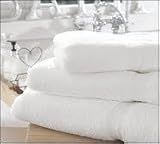 4 PC 100% Egyptian Cotton WHITE Bath Towel Set, White