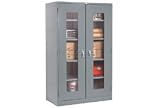 Paramount Clear View Storage Cabinet Easy Assembly 36x18x78 - Gray