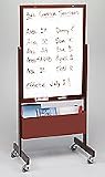 Whiteboards - Best Rite 790P Cherry Double-Sided Magnetic Porcelain Whiteboard Rolling Wood Nest Easel - White - 72 H x 31.5 W x 24 D Inch