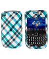 Premium - Blackberry 8520/Curve/9300 Blue Plaid Cover - Faceplate - Case -  ....