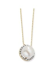 14k Diamond Fascination 18in Cultured Pearl Necklace - DF205