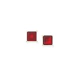 14k Gold & Garnet Square Post Earrings