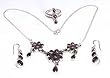 Necklace Earrings Ring Sterling Silver Garnet Gemstone Jewelry (nklc020)