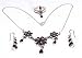Necklaces Earrings Rings in Sterling Silver With Garnet Gemstones (nklc020)