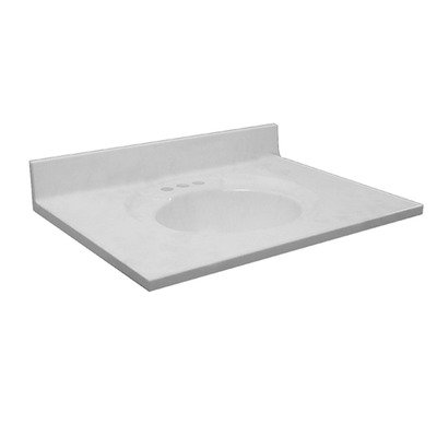 Crane Plumbing 8314-02 Astra-Lav 31-by-22-Inch Cultured Marble Lavatory Vanity Top with Recessed Sink, White