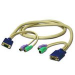 CABLES TO GO 10FT PS2 KVM 3-IN-1 EXTENSION 1-HD15MK 2-PS2M 1-HD15F 2-PS2F