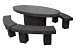 tomas terrazo garden furniture table and 4 terrazzo benches (for use in the garden or inside the house)