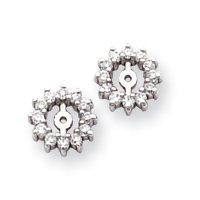 14k White Gold GH/I1 Diamond Earrings Jacket