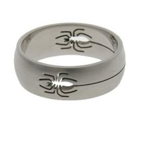316L Stainless Steel Laser Cut Ring - Spiders - Width: 8mm (Size 9)stone - Width: 7mm (Sizes 8-12)