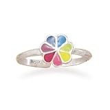 Multicolor Flower Sterling Silver Toe Ring