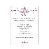 Pink Cake Birthday Party Invitations