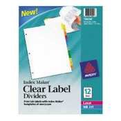 Avery Index Maker Clear LabelDivider with White Tabs