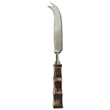 Decorative Cheese Knife With Square Bamboo Handle Set 2 by 