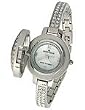 AK Anne Klein #10-8837SVCV Womens Silver Crystal Bangle Bracelet Watch