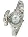 AK Anne Klein #10-8837SVCV Womens Silver Crystal Bangle Bracelet Watch