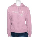 New England Patriots Ladies Pink Tickets Full Zip Hoody Sweatshirt