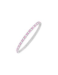 Pink Sapphire and Diamond Eternity Bangle 14K White Gold - 5.00 CT TGW