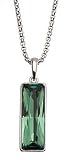 L. Erickson Rectangle Drop Necklace - Erinite set in Silver