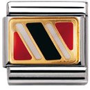 NOMINATION Italian Charm in stainless steel with enamel and 18k gold Flag (TRINIDAD & TOBAGO)