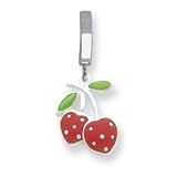 Sterling Silver Solid Enameled Strawberries TummyToy Belly Ring