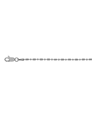Sterling Silver Rhodium Plated & Diamond Cut Bead Chain (1.5mm)