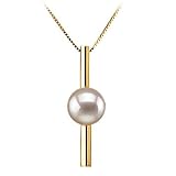 Johana White 7-8mm AA Japanese Akoya 14 Karat Gold Pearl Pendant